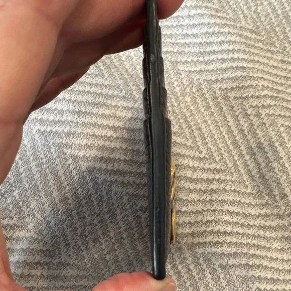 Gucci Black Wallet with Gold GG Logo